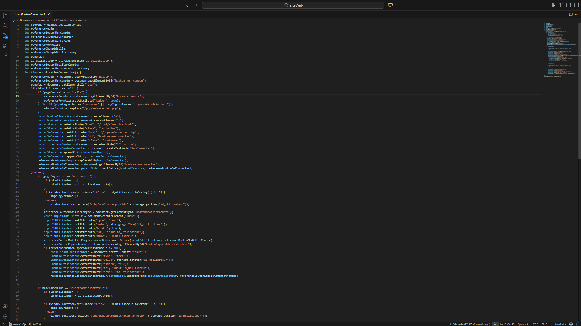 Code du site